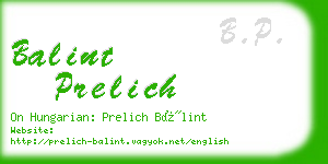 balint prelich business card